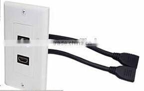 High quality Multifunction Wall Plate HDMI wall plate with two cables