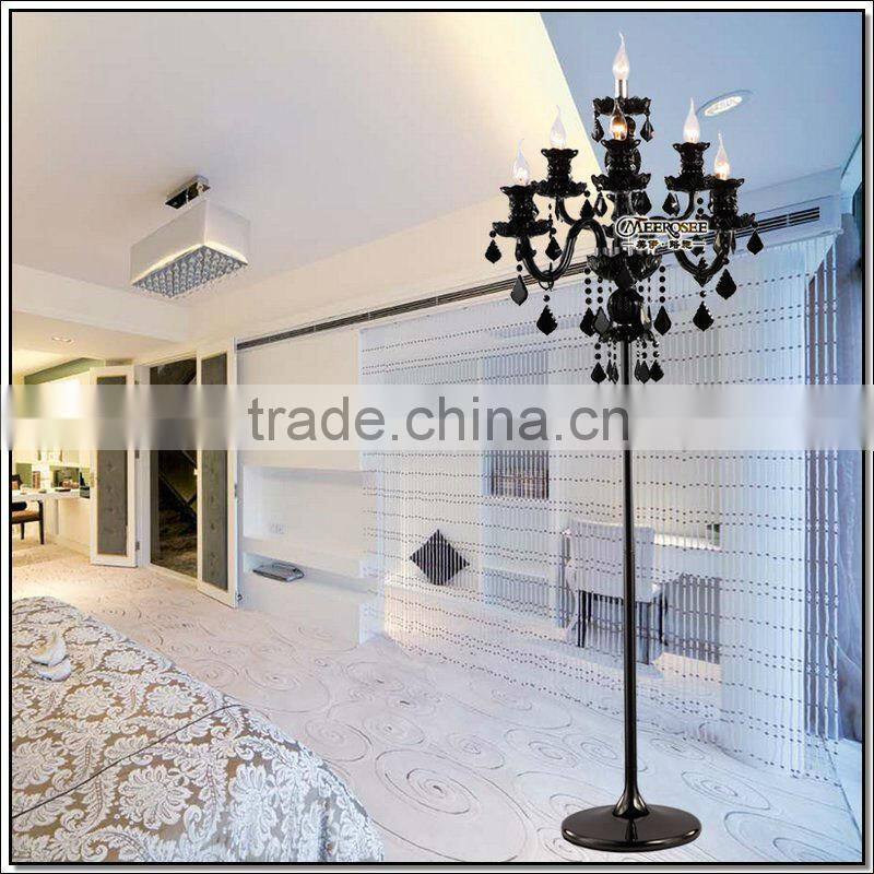 Fashion Design Traditional Crystal Lamp Floor Lamp Black Lighting Fixture FL1003