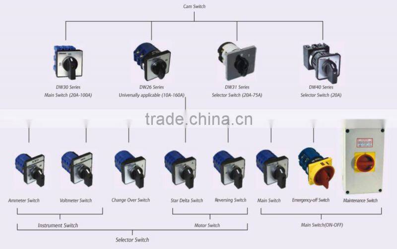 32A 5-CELL 2POS Cam switch with Removable Key