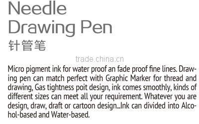 Needle drawing marker pen with thin tip 9 Kinds of tip