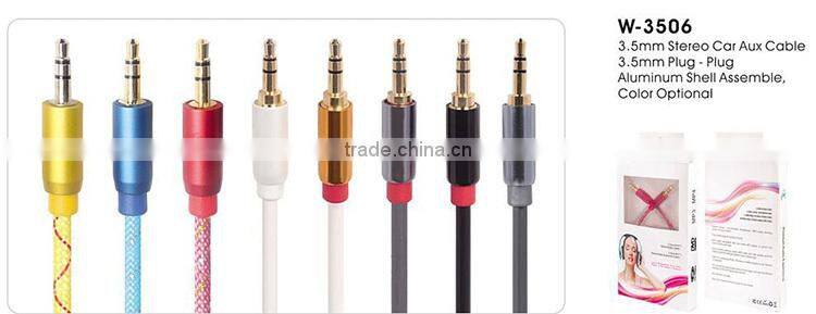 3.5 mm Coiled Stereo Audio Cable for mobilephone
