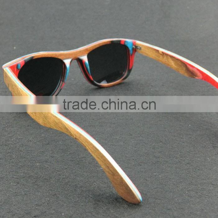 Polarized skateboard colorful wood eyeglasses wood polarized glasses