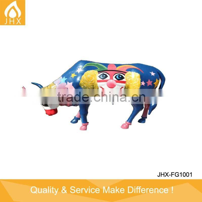 Fiberglass Sculpture Cow For Garden Decoration
