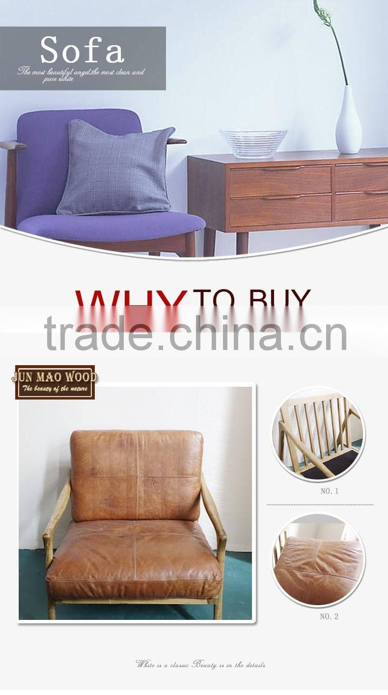 Wholesale Wooden Frame And Genuine Leather Combination Armchair,Luxury Sofas,Coffee Sofa