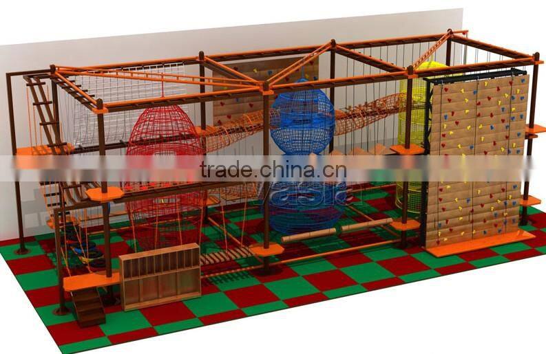 2016 BEST selling kids climbing rope course indoor playground equipment fitness equipment