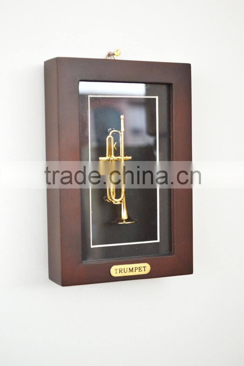music gifts Cabinet Wood Box Trumpet Model Frame