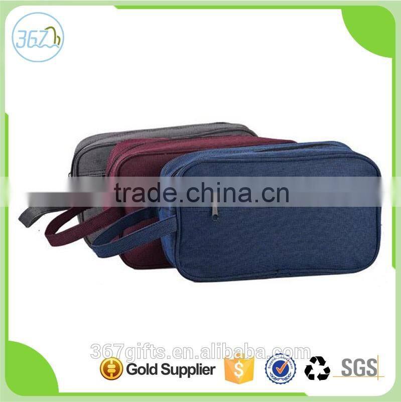 2016 Hangbag Ladies Ripstop Plain Pouch Travel Cosmetic Bag with Handle