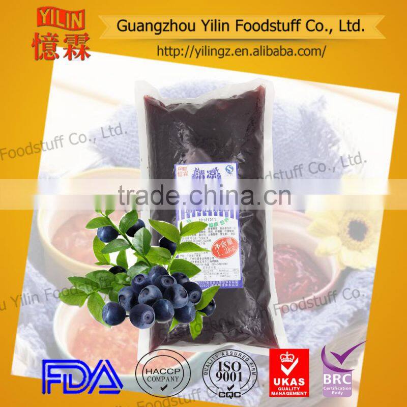1.2kg PE bag natural blueberry jam OEM in China factory