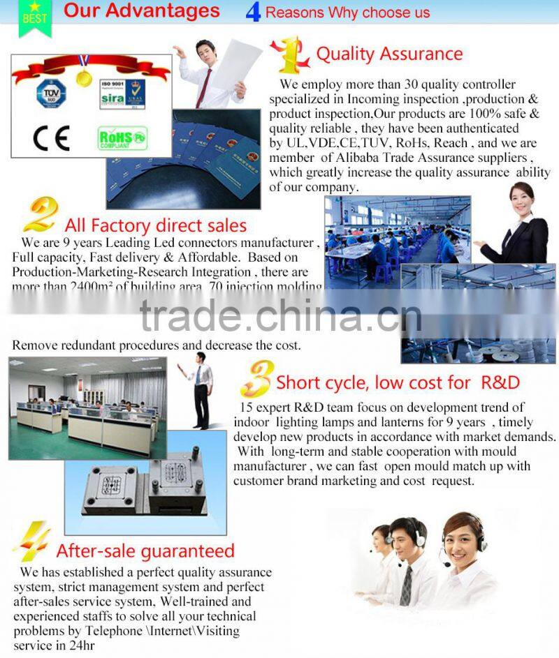 2015 New led wire jst extension connectors 24V with Europe ROHS