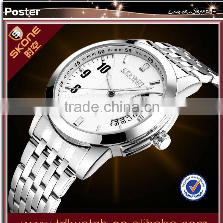 SKONE 7213 stainless steel band best selling brand watch