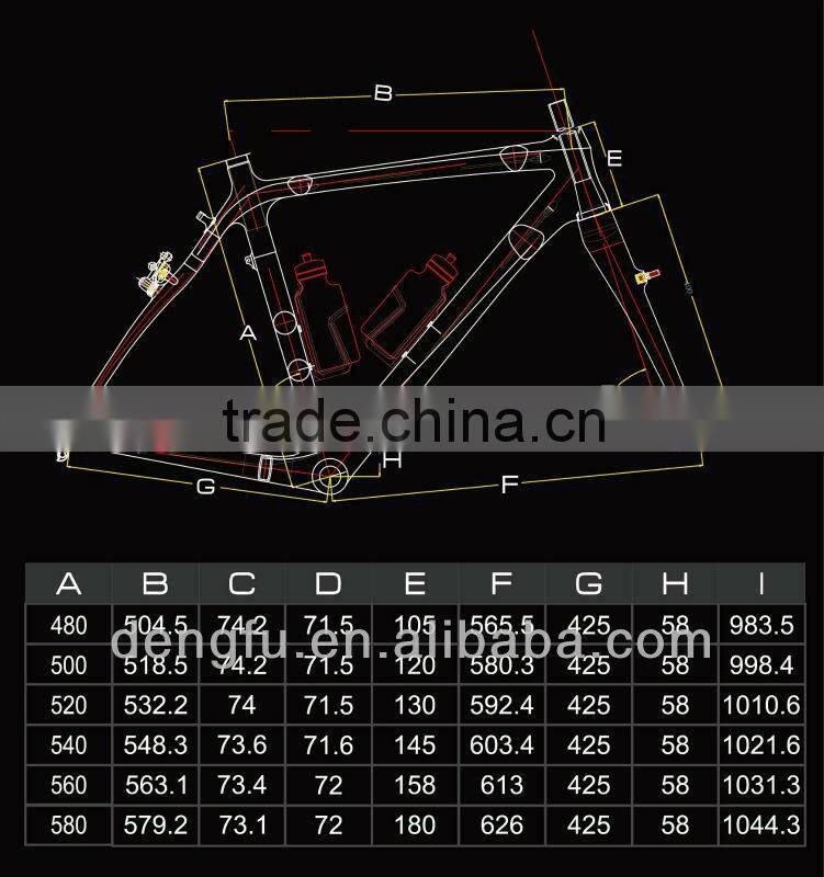 2015 Dengfu popular fashional 700C carbon frames chinese for cyclocross bike