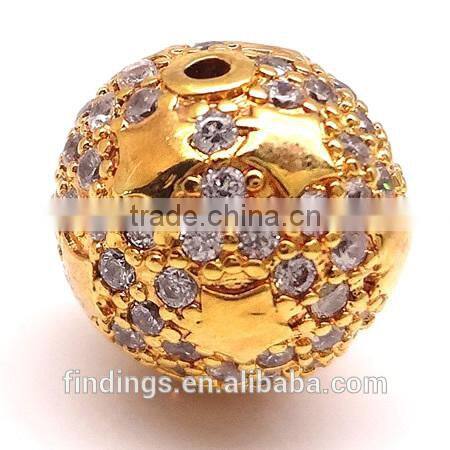 BJ4704 Crystal pave beads, pave crystal disco ball beads, micro setting jewelry