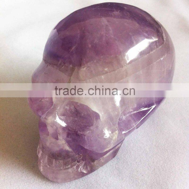 Pure Handmade Amethyst Skull Handicraft