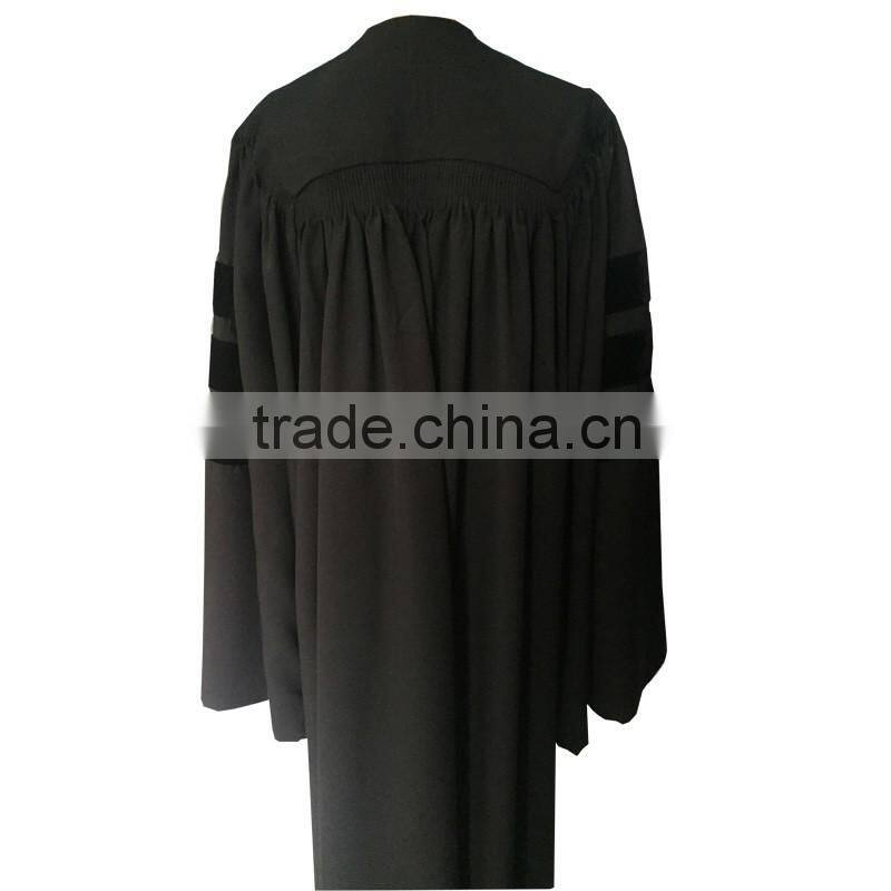 Doctoral Graduation Gown With Black velvet Matte