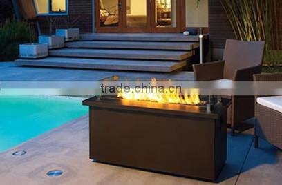 round indoor fireplace