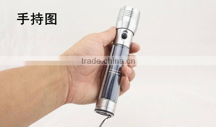 LED Light Solar Power Rechargeable Hybrid Light Solar Hybrid Flashlight