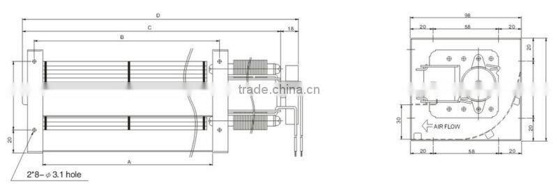 360mm 220v AC Cross Flow Fan for Industrial Equipment
