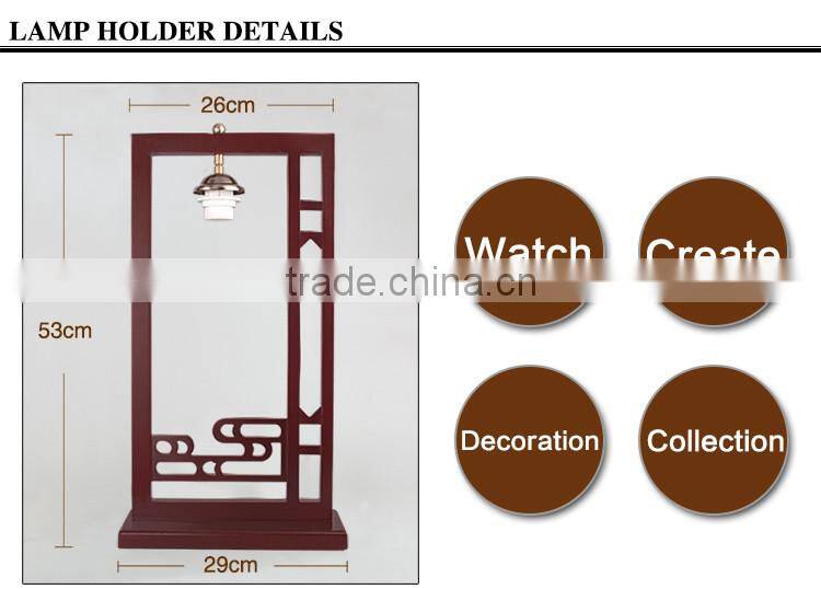 Jingdezhen handmade blue and white ceramic wood base table lamp