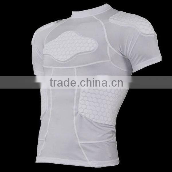 Compression padded protection Top,Short sleeves compression padded wear, Sublimation printing anti-collision wear