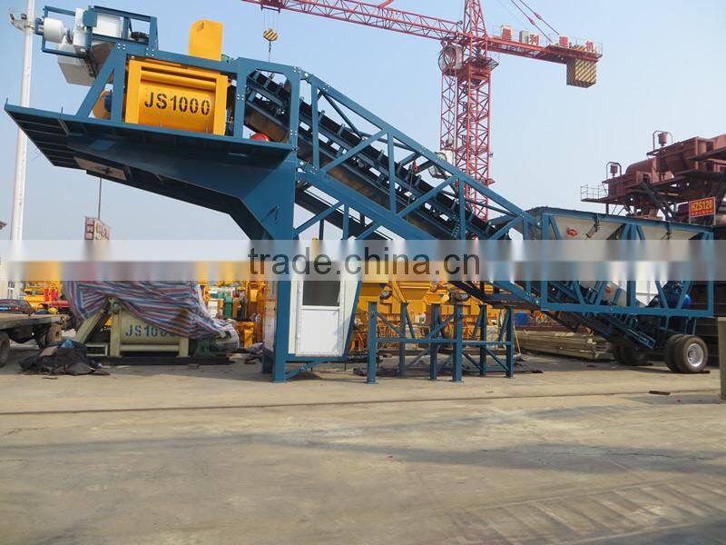 mini mobile concrete batching plant, mobile 35m3/h concrete batching plant