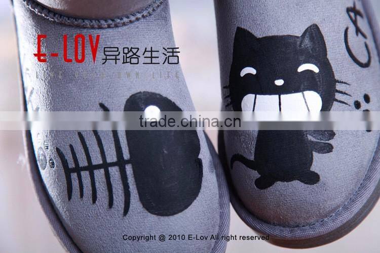 NO.U004G 2016 hot sales high quality and cheap brown woman boots with fur