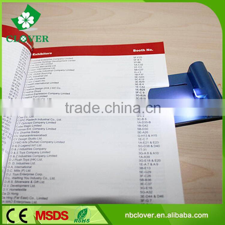 ABS material with clip 1 led mini book reading light for promotion