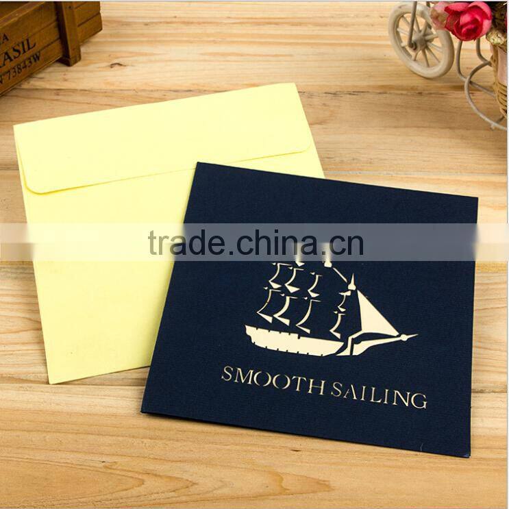 3D ship model greeting card smooth sail memory card
