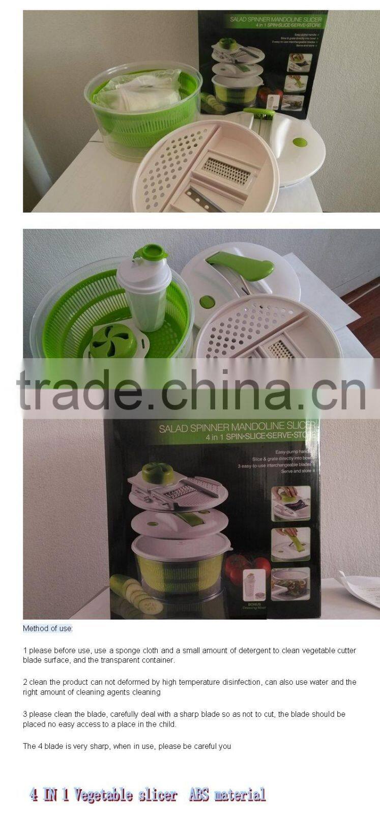 4 in 1 Vegetable food slicer Manual vegetable slicer Turning Spiral vegetable slicer