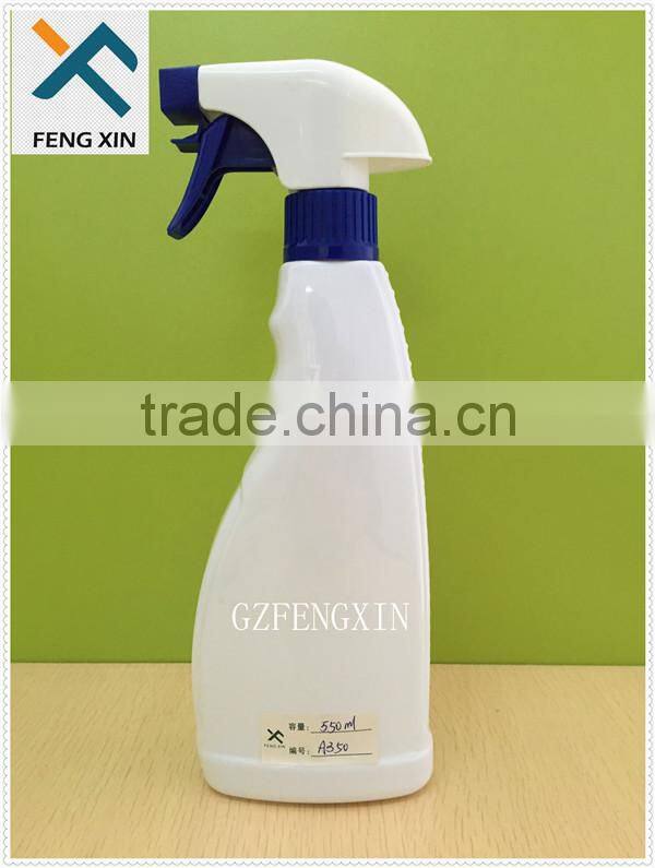 550ml White Household Cleaner scale mark Empty PET Spray Trigger Bottle with Pump sprayer