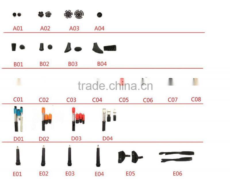 3 section aluminum telescopic cork wood rubber adjustable trekking pole nordic wooden walking stick