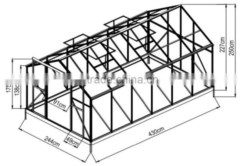Aluminum Walk-in Garden Greenhouse