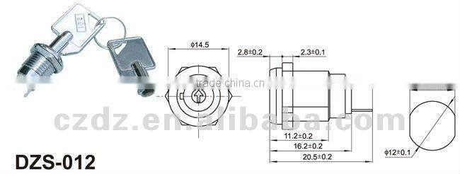 warm air blower switch/two position switch,19mm the key for game machines,Zinc alloy 19mm security electronic key switch