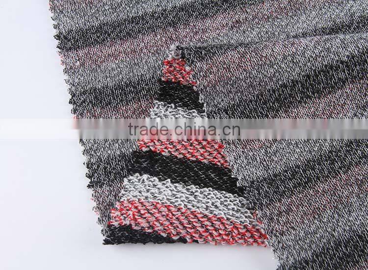 Hot sale Competitive price Fashion thick french terry cotton fabric with stripes fabric forfashion couple pullover sweater