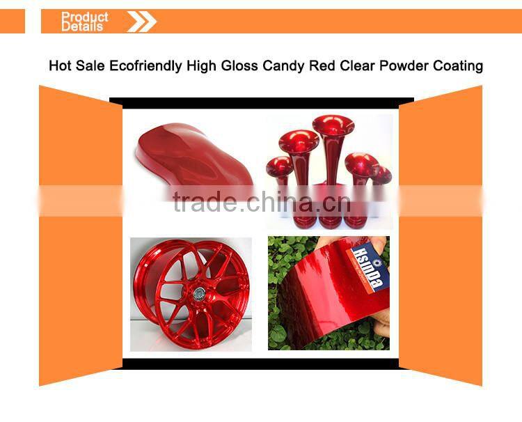 Hot Sale Ecofriendly High Gloss Candy Red Clear Powder Coating