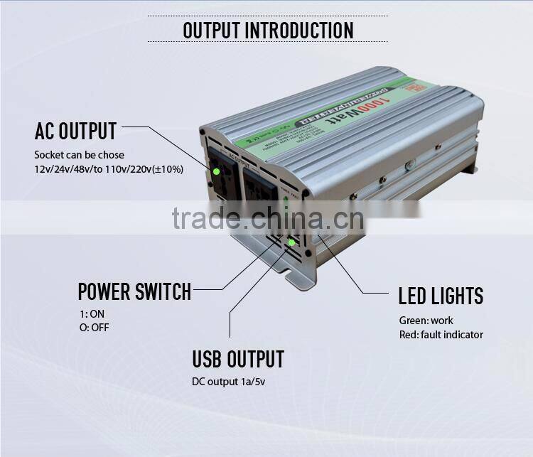 Full power 12v 24v 48v dc 230v ac 1000w solar power Inverter