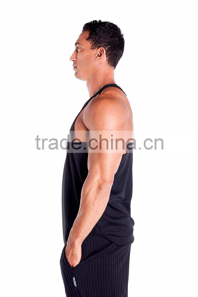Daijun OEM high quality any colour avaliable 180g custom black cotton wholesale bodybuilding stringer tank top