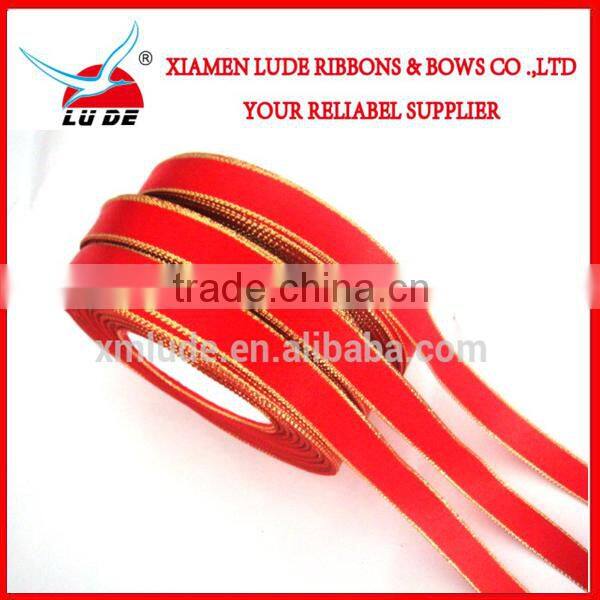 2015 Wholesale high quality golden satin ribbon