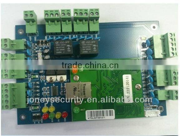 TCP/IP RS232/RS485 Security alarm network door access control panel for two doors (JYC-T2002B)