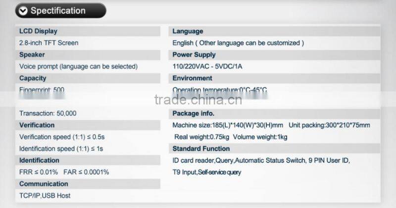 Electronic time clock RFID timing systems fingerprint attendance