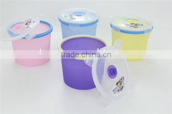 Newly product 850ML Silicone Round Preserving box /lunch box