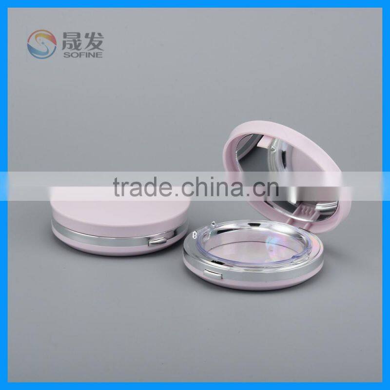 Flip cap empty compact powder case with mirror