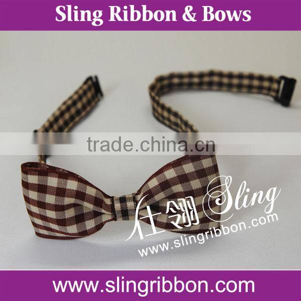New Style Plaid Ribbon Bow Tie
