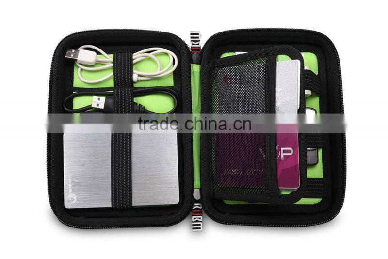 Hot Selling BUBM EVA+PU Ladies Champagne gold travel usb flash drive storage Hand bag