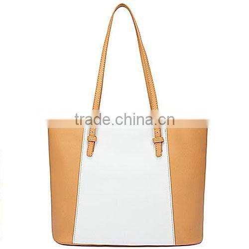Fashion style white and black strips pu leather tote bag