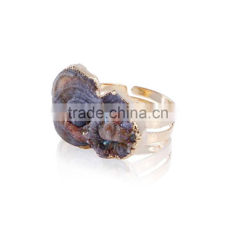 New design!!Natural Crystal Quartz Druzy Ring natural gemstone ring