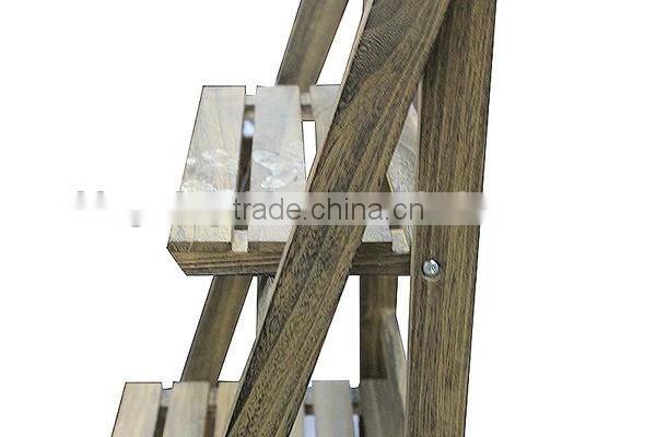 Wooden Dark Garden 3 Tier Shelf Plant Pot Rack Stand