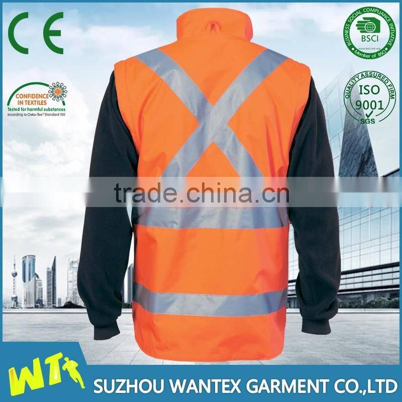 hi vis reflective working reflective winter man life jacket parka 7 in 1 workwear