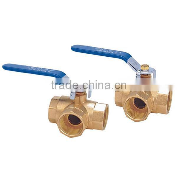 Three Way Reduced Bore Brass Ball Valve