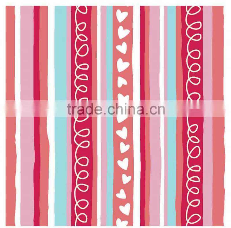 2015 Newest Colorful dots and liner design printed tablecloth with straight/wave edge