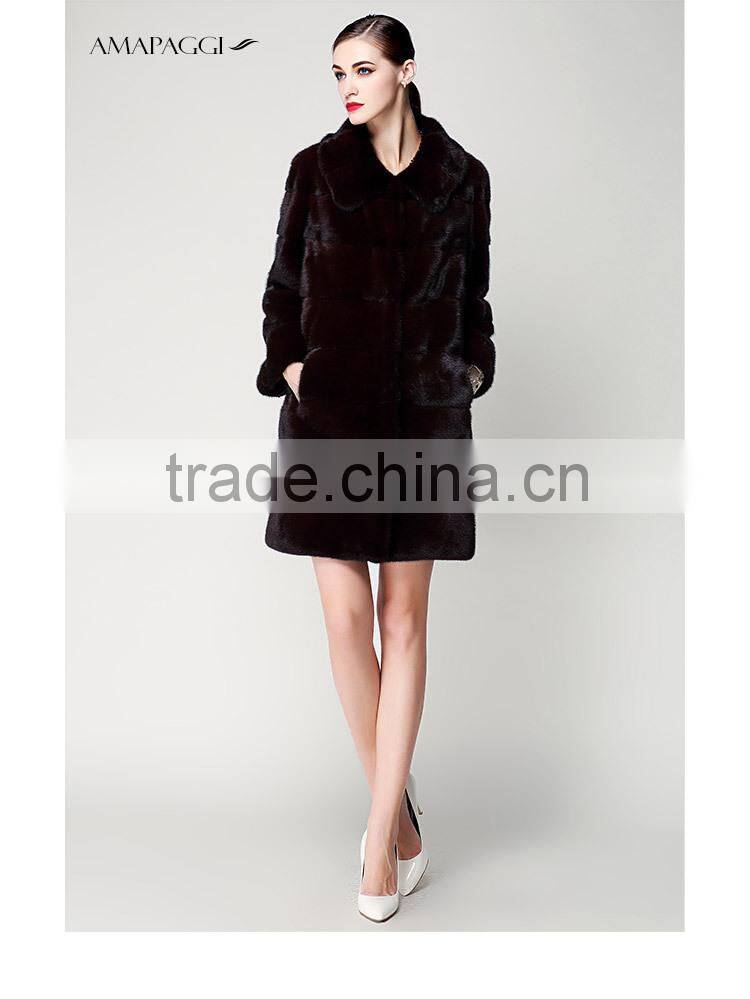 China sale dyed real mink winter fur coat for fashion lady